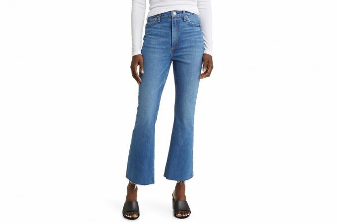 Расклешенные джинсы до щиколотки с высокой талией Nordstrom rag &bone Casey с необработанным подолом