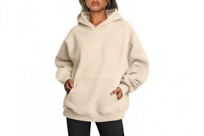 Amazon Trendy Queen Ženske prevelike puloverje Puloverji s kapuco iz flisa Srajce z dolgimi rokavi Puloverji Jesenska oblačila z žepom