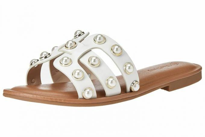 The Drop Monika Flat H-Band Slide Sandal voor dames