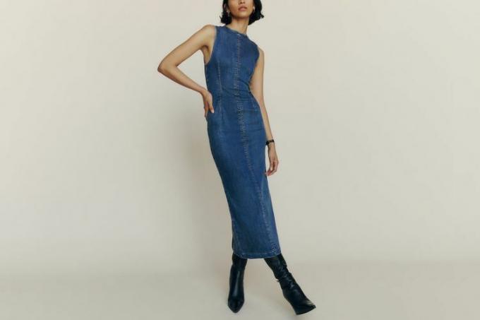 Reformatie Kendi denim midi-jurk