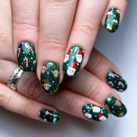 Personnages de Noël Ongles de vacances