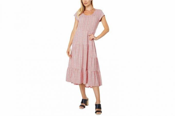 فستان أمازون تومي هيلفيغر ميدي مخطط للنساء