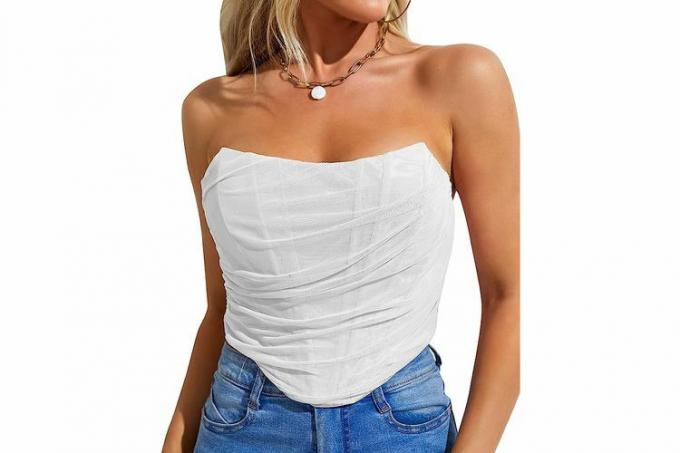 Amazon ROYHON Corset Top Feminino Bustier Tops para Mulheres