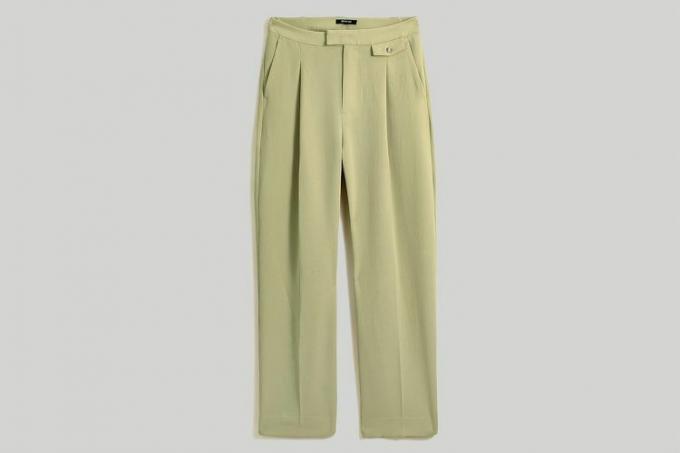 Madewell The Rosedale High-Rise Straight Pant Crepe Blanched Olive színben