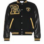 შავი და ოქროსფერი Rhude x Automobili Lamborghini Atten Varsity Jacket.jpeg