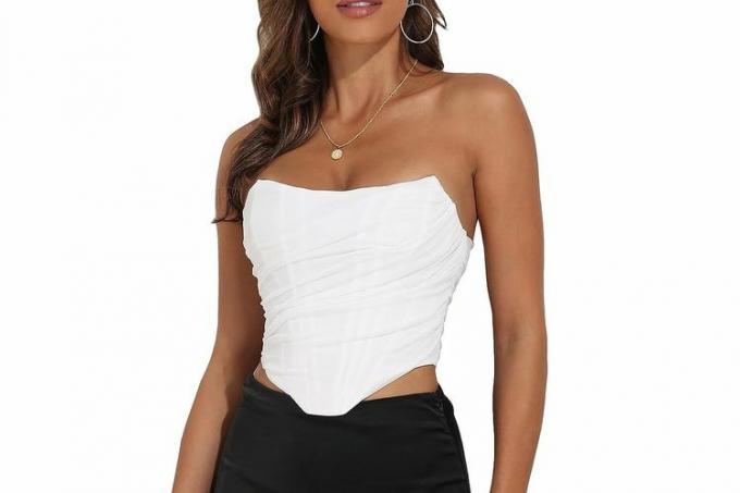 Bustier feminino Amazon Modegal vintage sem alças aberto nas costas com osso