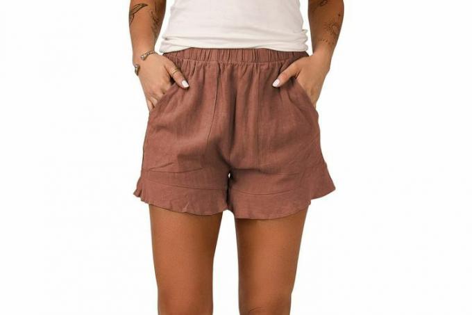 Амазон Докотоо женске кратке панталоне са ребрима са еластичним струком и џеповима