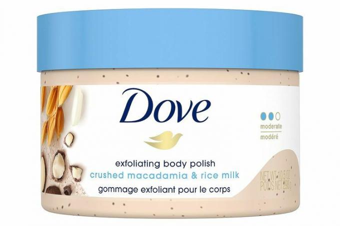 Piling za telo Amazon Dove Scrub Macadamia & Rice Milk