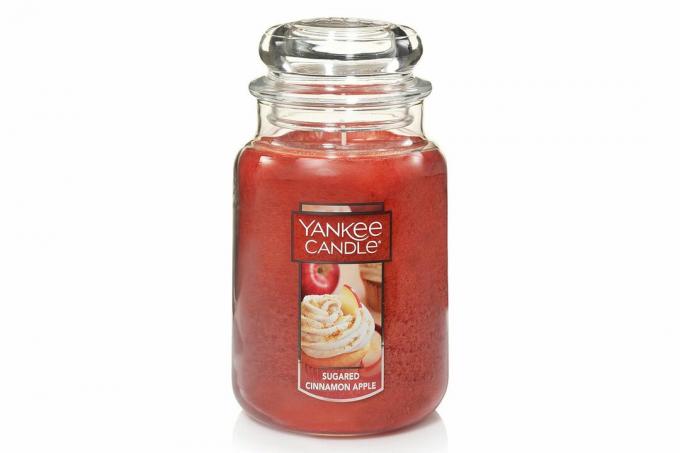 Październikowa świeca Amazon Prime Day Yankee Candle Sugared Cynamonowo-Jabłkowa o zapachu jabłek