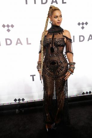 Beyonce på röda mattan på TIDALs andra årliga filantropiska festival i Barclays Center i Brooklyn