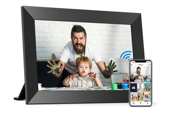 Amazon BIGASUO 10,1 collas WiFi digitālais attēlu rāmis, IPS HD skārienekrāna mākoņa viedie fotoattēlu rāmji ar iebūvētu 16 GB atmiņu, piestiprināms pie sienas, automātiski pagriež, kopīgojiet fotoattēlus uzreiz no jebkuras vietas — lieliski Dāvana