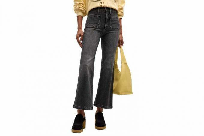 MOTHER The Hustler Patch Pocket High Rise Flare Roller Jean