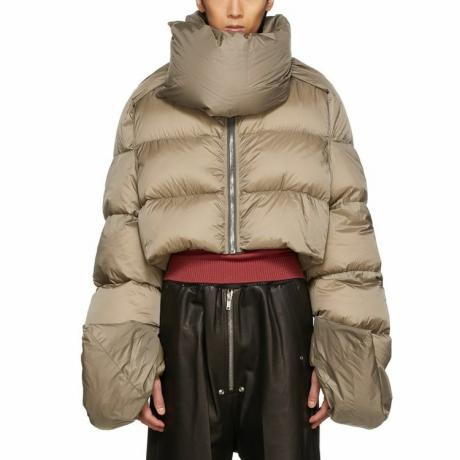 Μπουφάν Rick Owens Taupe Babel Duvet Cropped Jacket