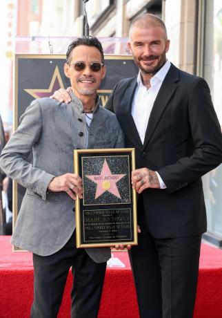 Marc Anthony és David Beckham a Hollywood Walk of Fame ünnepségen 2023 szeptemberében