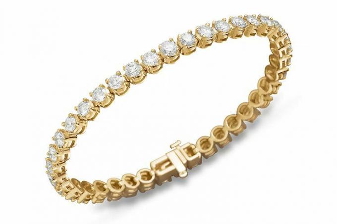 Bloomingdale's gecertificeerde diamanten tennisarmband in 14K geel goud