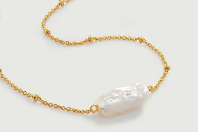 Monica Vinader Nura Biwa Perlový řetízkový náhrdelník