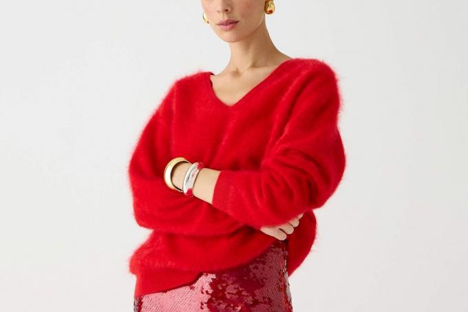 J.Crew Brushed cashmere avslappet genser med V-hals