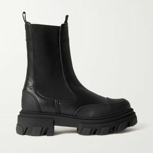 Kožené Chelsea Boots Ganni v černé barvě