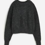 H&M oversized svetr z mohérové ​​směsi v tmavě šedé barvě