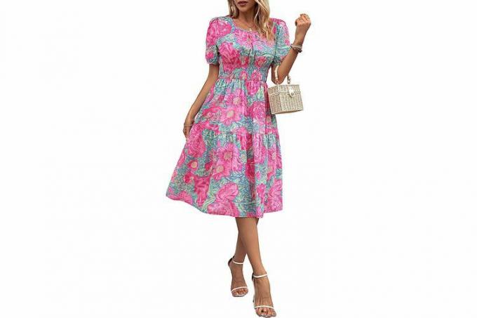 Amazon Kormei Summer Casual Boho Floral Midi Dress