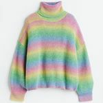 Suéter de gola alta em malha canelada Rainbow H&M