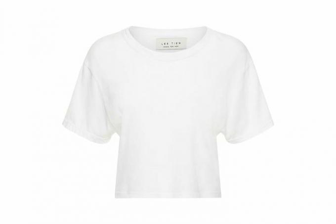 Luisaviaroma Les Tien Crop Cotton Tshirt สีขาว
