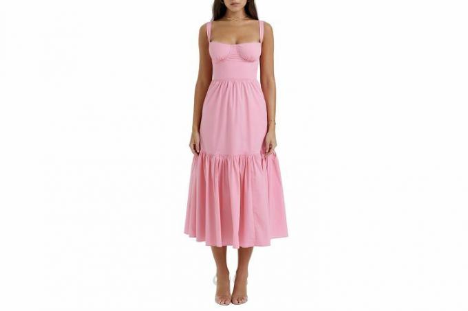 Nordstrom Elia Çiçekli Streç Pamuk Karışımlı Korse Sundress