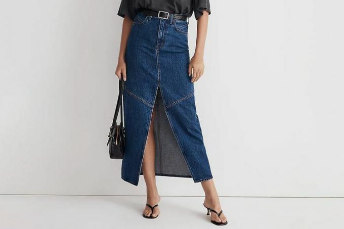 กระโปรงแมกซี่ Madewell Denim Mid-Rise ใน Pineland Wash