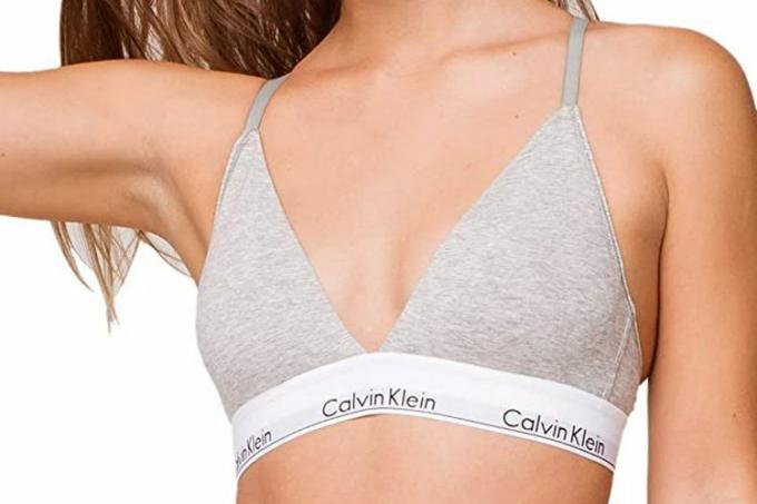 Amazon Prime Day Calvin Klein ქალთა თანამედროვე ბამბის მსუბუქად შემოხაზული სამკუთხედის უსადენო ბრალეტი