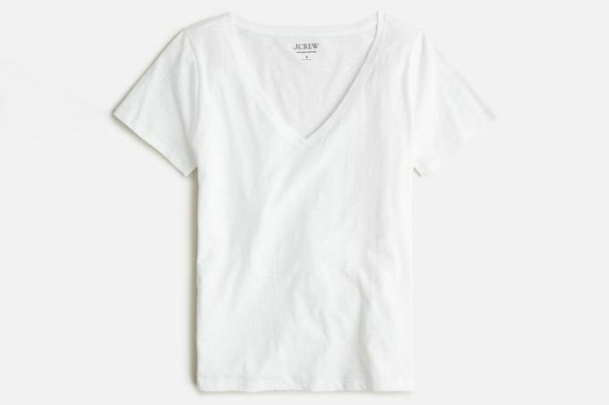 T-shirt col V en coton vintage