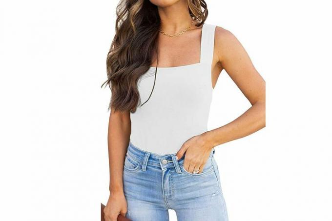 Amazon PD REORIA - Camiseta sin mangas con cuello cuadrado sexy para mujer