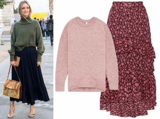 CHUNKY KNIT + FLOWY SKIRT