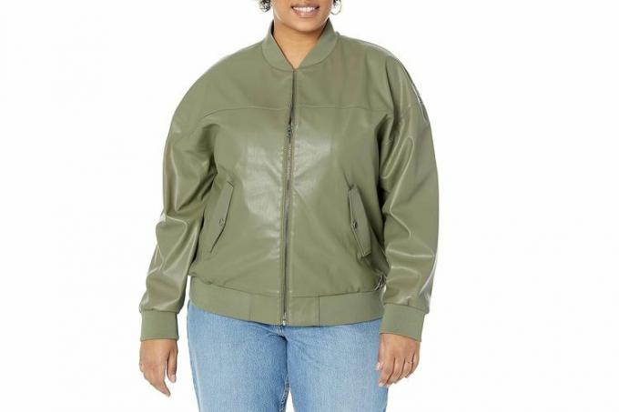 Amazon The Drop Iman - Cazadora bomber de piel vegana de corte holgado para mujer 