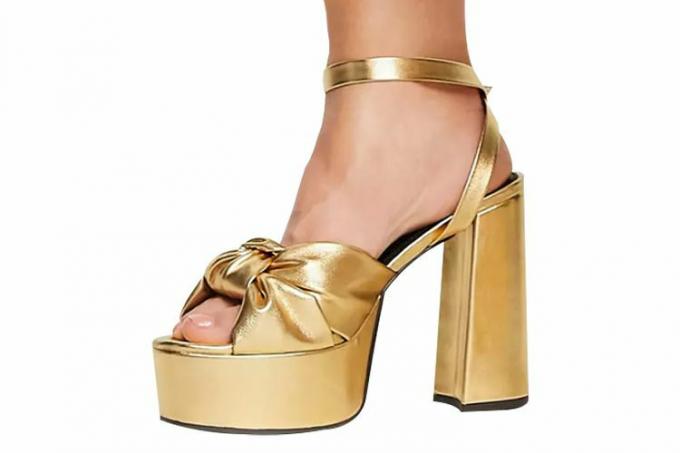 ASOS Design Wide Fit Natia Knotted Platform Heeled Sandaler