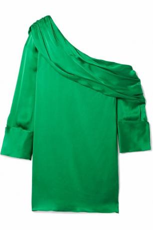 Серина мини хаљина са отвореним раменима од растезљиве свиле