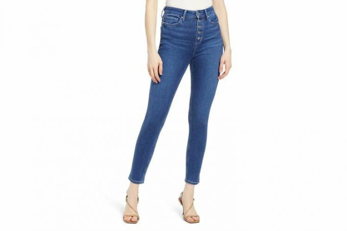 Paige Cheeky High Waist Button Fly Ankel Skinny Jeans