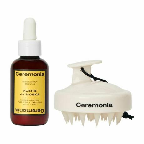 Ceremonia Aceite de Moska Haarolie & Hoofdhuid Massager Set