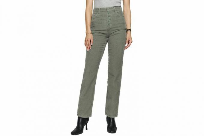 Cynthia Button Fly High Rise Straight Corduroy Bikses