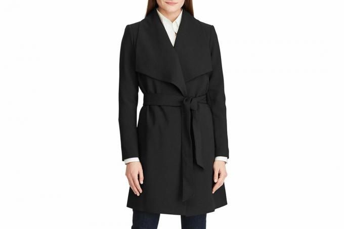 Nordstrom Lauren Ralph Lauren Cappotto con cintura in crêpe con risvolto drappeggiato