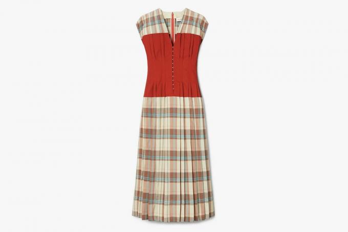 Robe Claire Mccardell en soie à carreaux Tory Burch