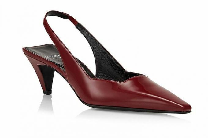 Saks 5th Ave Gucci Mallory 55MM läder Slingback Pumps