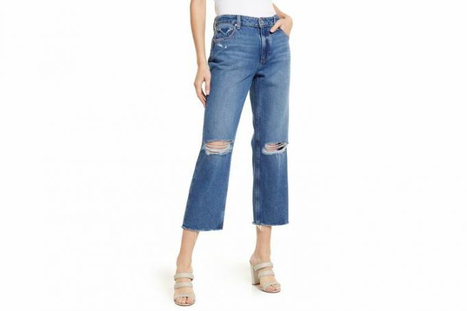 Paige Women's Noella Jeans Kaki Lurus Pinggang Tinggi