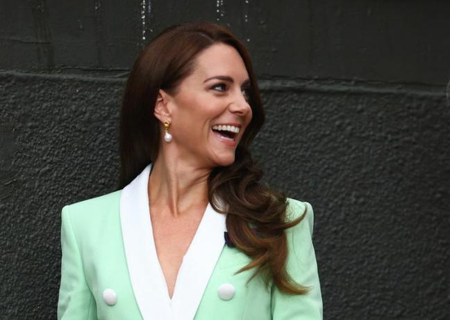 Kate Middleton arriva per partecipare al secondo giorno dei campionati di tennis di Wimbledon