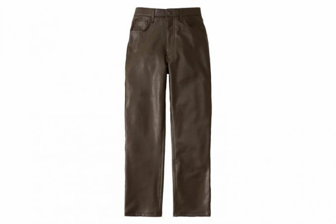 Abercrombie & Fitch Vegan Leather 90s Straight Kalhoty