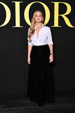  Jennifer Lawrence Christian Dior ženska oblačila pomlad-poletje 2024 pariški teden mode