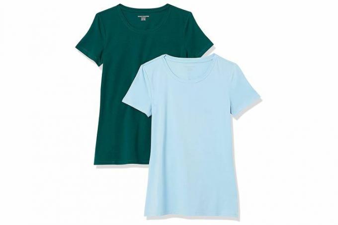 Camiseta feminina gola redonda manga curta Amazon Essentials ajuste clássico