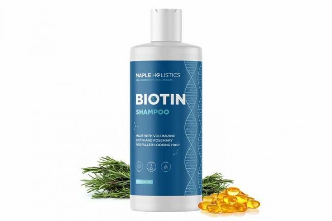 Amazon Maple Holistics Biotin Hair Shampoo for Tynnende Hår - Volumiserende Biotin Shampoo for Tørrt Skadet Hår for menn og kvinner