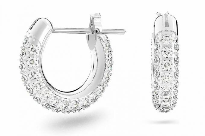 Amazon Swarovski Stone Crystal Pierced Hoop საყურე სამკაულების კოლექცია