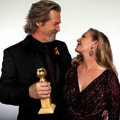 Portraits des coulisses des Golden Globes - Jeff Bridges et Susan Geston