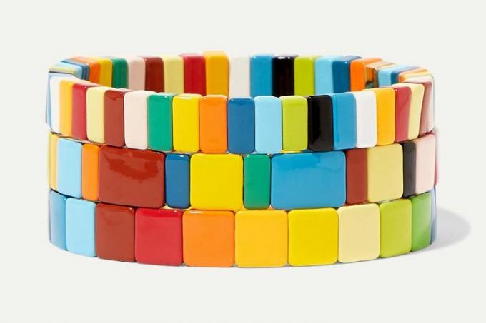 Net-A-Porter Roxanne Assoulin Rainbow Brite set van drie emaille armbanden